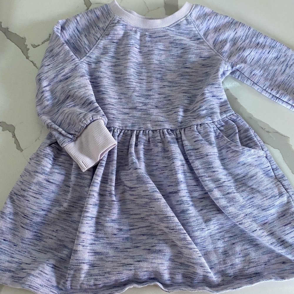 CAT & JACK Purple Marled Sweatshirt Dress - Picture 1 of 1
